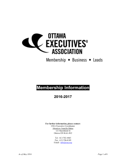 Membership Information - Ottawa Executives` Association