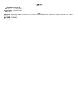 Technical reference 4.01.065 XML element fractionDigits @fixed