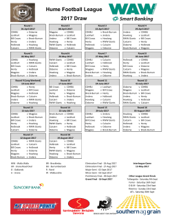 Hume Football League 2017 Draw