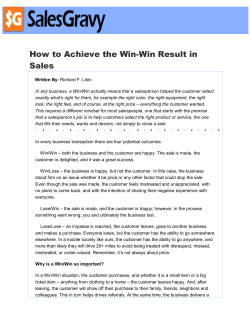 How to Achieve the Win-Win Result in Sales