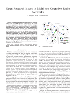 Open Research Issues in Multi-hop Cognitive Radio Networks