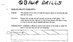 3. BACK OF THE END ZONE DRILL Purpose: Tha purpose of the