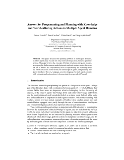 Answer Set Programming and Planning with