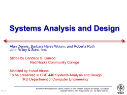 Systems Analysis and Design Allen Dennis and Barbara Haley Text