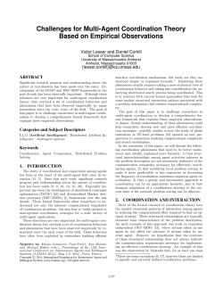 Challenges for Multi-Agent Coordination Theory Based