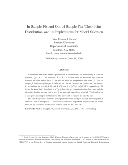 In$Sample Fit and Out$of$Sample Fit: Their Joint Distribution and its