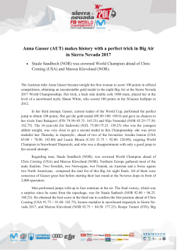 Anna Gasser (AUT) makes history with a perfect trick in Big Air in