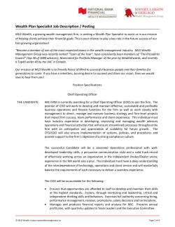 MLD Wealth, a growing wealth management firm, is seeking a