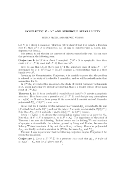 SYMPLECTIC S1 &times; N3 AND SUBGROUP SEPARABILITY Let N be