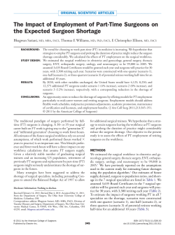 The Impact of Employment of Part-Time Surgeons on the Expected