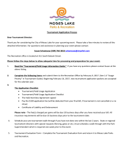 Tournament Application Process Dear Tournament Director: Thank