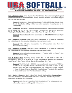 2017 USA Softball Rule Changes with Comments as