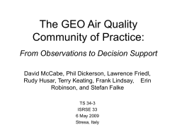 The GEO Air Quality Community of Practice: From