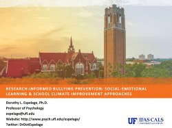 Dorothy Espelage`s presentation