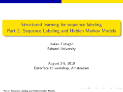 Sequence Labeling and Hidden Markov Models