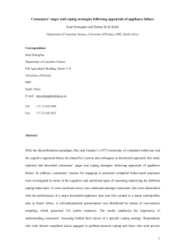Consumers` anger and coping strategies following appraisals of