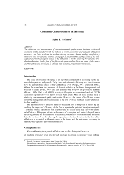 A Dynamic Characterization of Efficiency Spiro E. Stefanou*