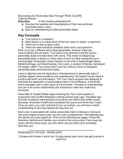 True Colors Score Sheet - Head Start of Greater Dallas