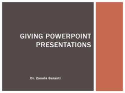 Giving PowerPoint presentations