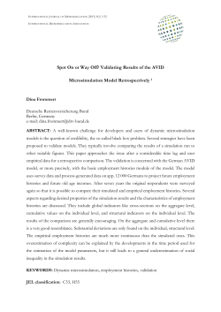 Spot On or Way Off? - International Microsimulation Association