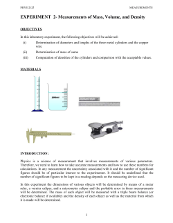EXPERIMENT 1- Measurements and Accuracy