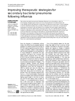 Improving therapeutic strategies for secondary