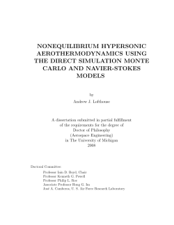 nonequilibrium hypersonic aerothermodynamics using the direct