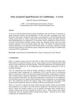Solar energized Liquid Desiccant Air Conditioning &ndash; A review