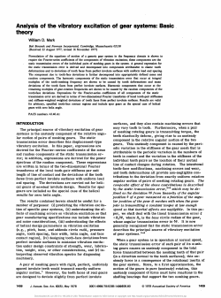 Analysis of the vibratory excitation of gear systems: Basic theory
