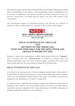 delay in despatch of circular and revision on the terms and expected