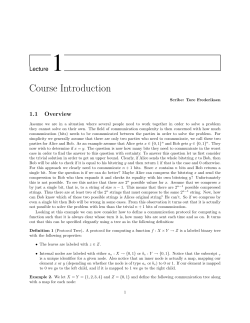 Course Introduction - Department of Computer Science