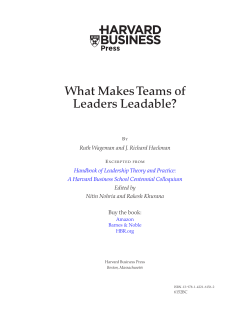 What Makes Teams of Leaders Leadable?
