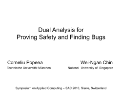 Dual Analysis for Proving Safety and Finding Bugs
