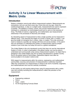 Activity 3.1a SI Linear Measurement