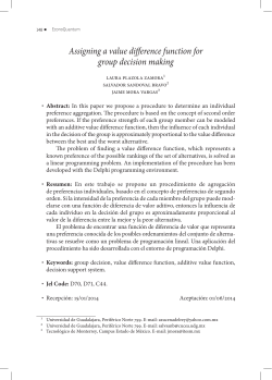 Assigning a value difference function for group decision making