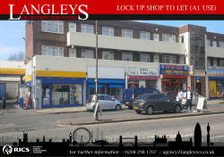 LOCK UP SHOP TO LET (A1 USE)