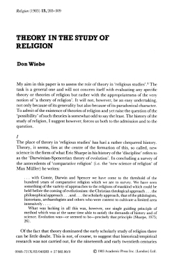 theory in the study of religion