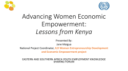 Advancing Women Economic Empowerment-Lessons from