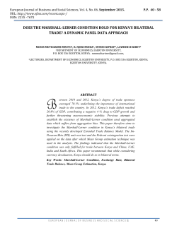does the marshall-lerner condition hold for kenya`s bilateral trade?