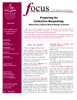 Preparing for Collective Bargaining