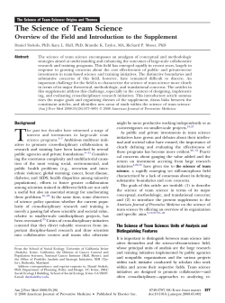 The Science of Team Science - American Journal of Preventive