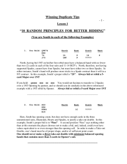 Winning Duplicate Tips &ldquo;10 RANDOM PRINCIPLES FOR BETTER