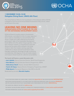 LEAVING NO ONE BEHIND: