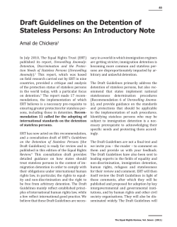 Draft Guidelines on the Detention of Stateless Persons: An