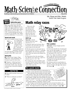 Math relay races - Barnstable Public Schools