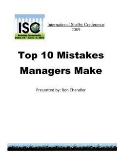 Top 10 Mistakes Managers Make