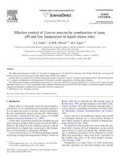 Effective control of Listeria innocua by combination of nisin, pH and