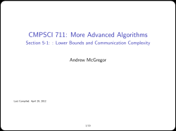 CMPSCI 711: More Advanced Algorithms - Section