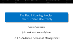 The Retail Planning Problem Under Demand Uncertainty UCLA