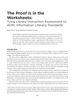 The Proof is in the Worksheets